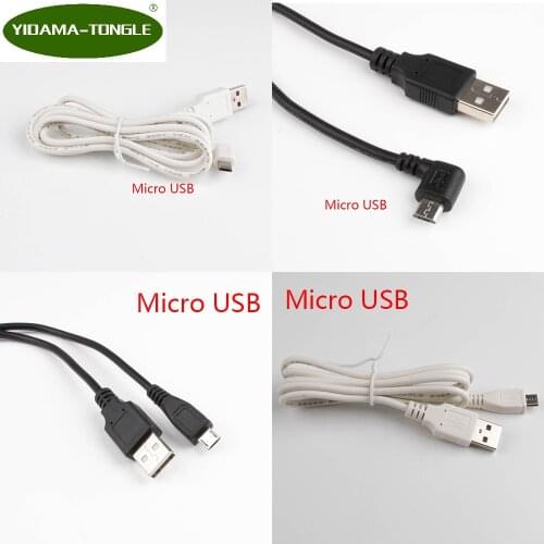 DC Power Barrel Jack Adapter Plug USB Convert To Micro USB White Black L Shape Right Angle Jack With Cord Connector Cable