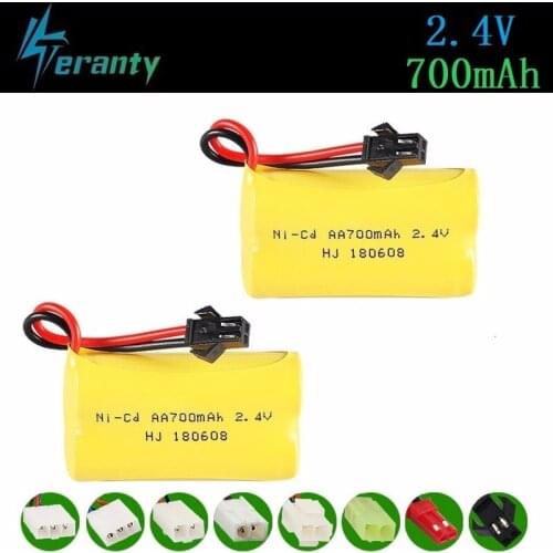 700mah 2.4v Rechargeable Battery For Rc toys Car Rc Boat Tanks Trains Robots Gun NiCD Battery AA 2.4v 700mah Battery Pack 2pcs