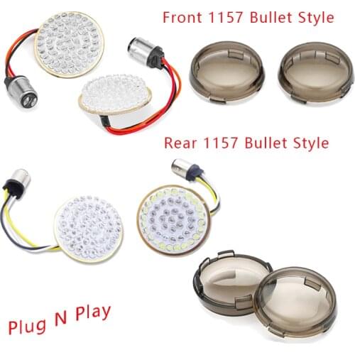 Motorcycle Lights Accessories for Harley-Davidson Fatboy Sportster 1200/883 Front & Rear Bullet LED 1157 Turn Signal Light Cap