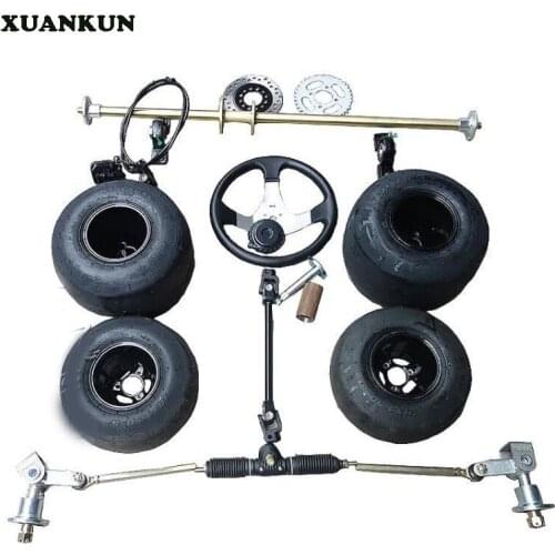 XUANKUN 168 Accessories Modified F1 Drift Kart Before And After The Suspension Before The Rear Axle Assembly With 5-Inch Tires