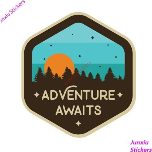 Adventure Awaits 4x4 Off Road Car Stickers Motorcycle Decal Bumper Rear Windshield Cover Scratches Auto Accessories KK14cm x13cm