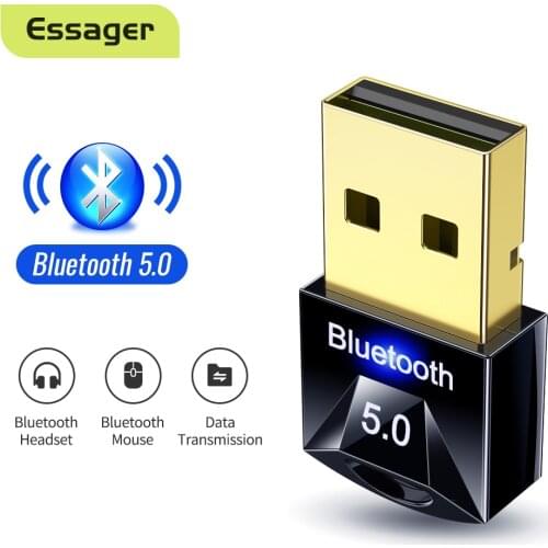 Essager Wireless USB Bluetooth 5.0 Adapter Dongle For Computer PC Speaker Keyboard Bluetooth Adapter Audio Receiver Transmitter