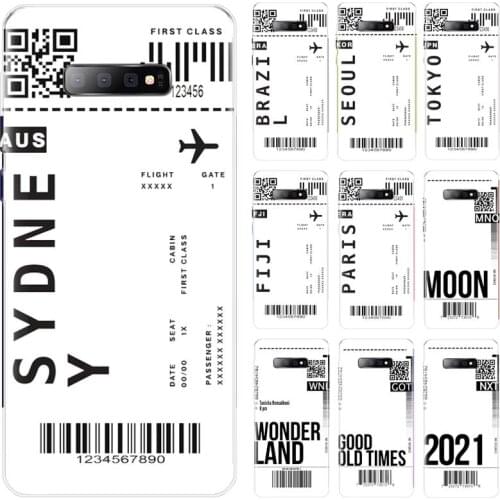 AIR Tickets Travel Label Country Phone Case For Samsung Galaxy S5 S6 S7 S8 S9 S10 S10e S20 edge plus lite cover funda coque