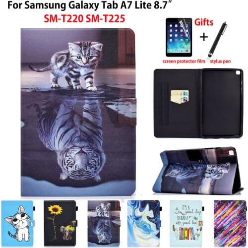 Case For Samsung Galaxy Tab A7 Lite 8.7 Case Cover SM-T220 SM-T225 T220 T225 Funda Tablet Tiger Painted Shell Coque Capa +Gift