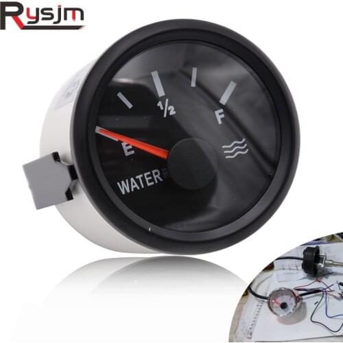 52mm 0-190ohm 240-33ohm Digital Water Liquid Level Gauge Meter Water Tank Level Gauge Indicator for Car Marine Boat Backlight