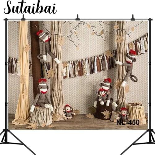 Birthday Jungle Safari Background for Photography Baby Shower Samsh Cake Photo Studio Prop Newborn Child Photophpne