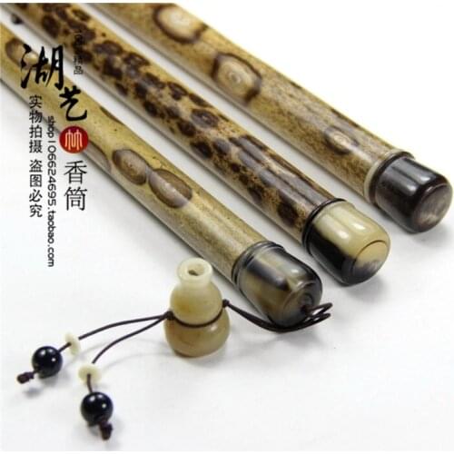 Sweet bamboo collectables - autograph creative merlot bamboo screw long belt gourd fragrant incense cone tube teachers appliance
