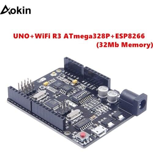 UNO+WiFi R3 ATmega328P+ESP8266 32Mb Memory USB-TTL CH340G for Arduino Uno NodeMCU WeMos ESP8266