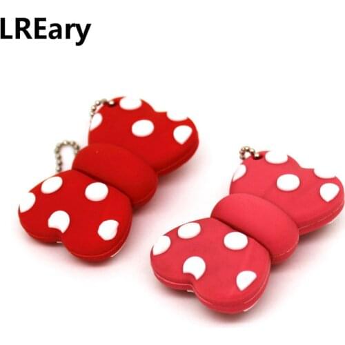 Bow-knot Pendrive 4GB 8GB 16GB USB 2.0 Thumb Memory Stick Storage 128MB Pen Drive Cartoon Pink 32GB 64GB Bowknot USB Flash Drive