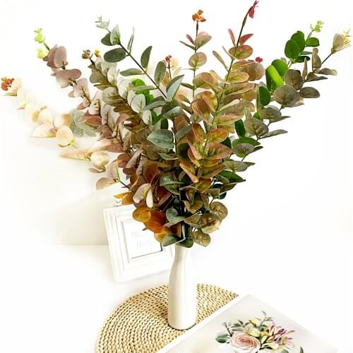 1pcs artificial flower 54cm eucalyptus leaf home decoration flower arrangement jewelry fake eucalyptus leaf artificial plants