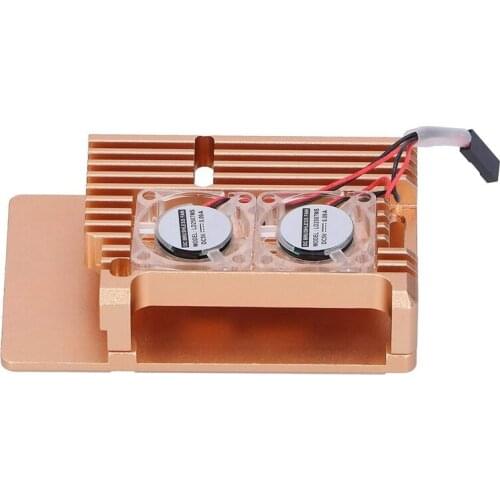 Aluminum Alloy Protective Shell with 2 Fan Cooling Shell Is Suitable for Raspberry Pi 4 Cooling Protective Shell