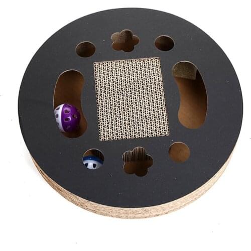 Cat Toy With Ball inside Round Shape Interactive scratcher board For Cats Pet Top Quality Grinding Nails Protect Furniture