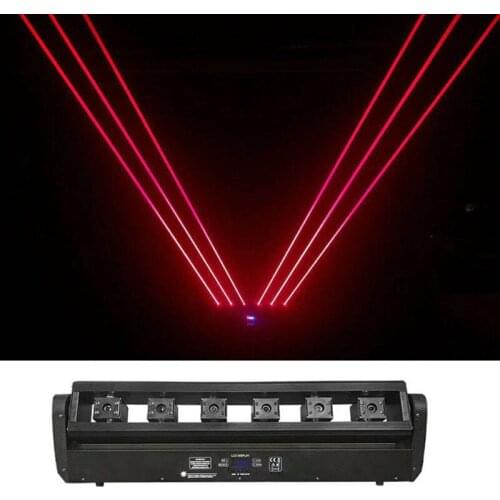 Laser Light Projector Six Eyes 3in1 Laser RGB Lighting Stroboscopic Effect LED Beam Sense with DMX Controler Good for DJ Stage