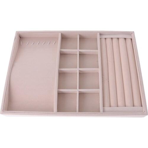 Multifunctional Durable Ring Earrings Necklace Jewelry Display Organizer Box Tray Showcase Holder