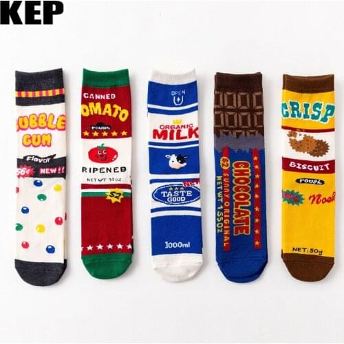 Fashion Creative Combed Cotton Womens Socks Funny Kawaii Happy Harajuku Socks Street Trend Hip Hop Couple Socks Men G
