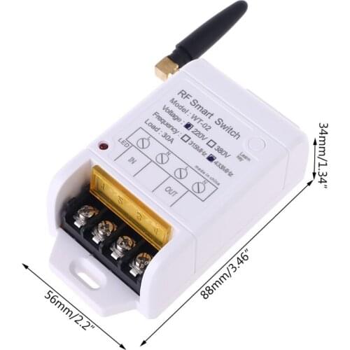 315MHZ 433MHZ +220V 380V 30A Relay Wireless Remote Control Switch Receiver