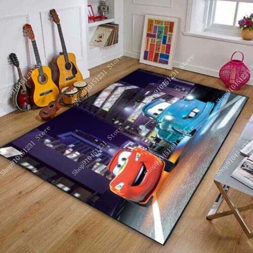 Cartoon McQueen Baby Play Mat 80x160CM Carpet Childrens Room Playmat Short Plush Non-slip Bedroom Mat Rugs for Boys Bedroom