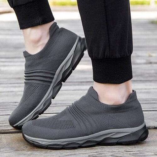 Professional Elder Healthy Shoes Walking Anti-skid Mens Loafers Stability Soft Sock Outdoor Flat Shoes Solid Sneakers for Mensh