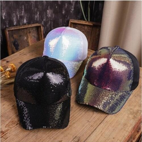 Hot new women outdoor trip sequins cotton snapback hats Sunscreen caps Summer trucker cap Men hip hop bone baseball caps