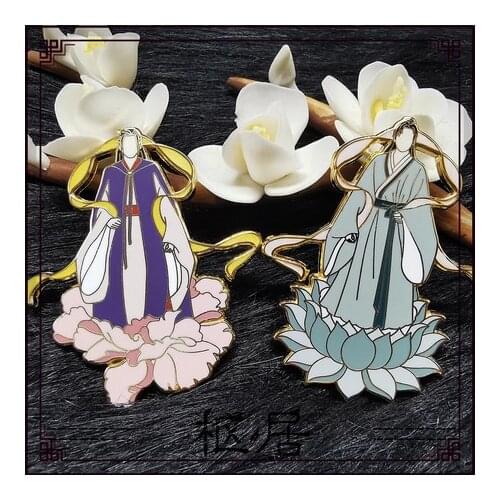 Chinese Style AnimeWORD OF HONOR Zhou Zishu Wen Kexing Metal Badge Button Brooch Pins Collection Medal Pendant Souvenir Toy