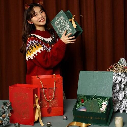 Christmas gift gift box Christmas Eve packaging box empty large bronzing gift box wholesale manufacturers custom issued on behal