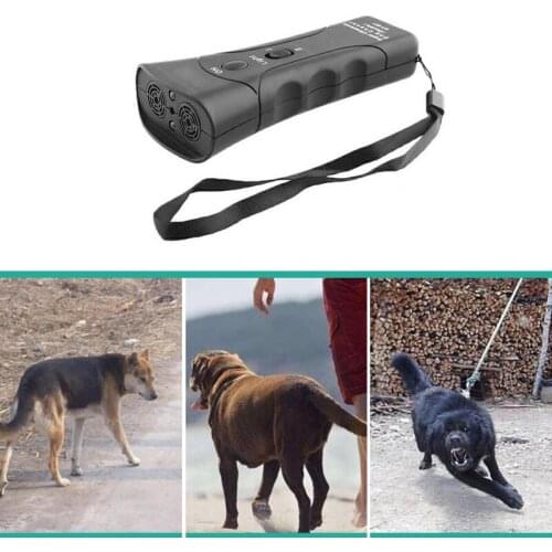 Anti Barking Pet Dog Trainer LED Light Ultrasonic Gentle Chase Training Double Head Trumpet Laser Dog Repellent Dog Training New