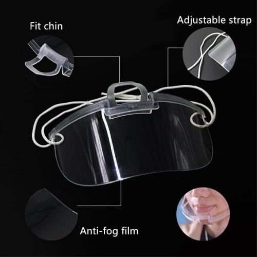 15pcs/lot Transparent Masks Permanent Anti Fog Catering Food Hotel Chef Waiter Plastic Kitchen Restaurant Masks Kitchen Tools