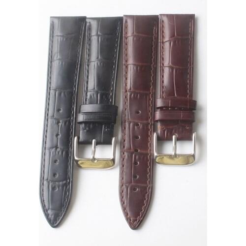 Watchband 18mm 19mm 20mm 21mm 22mm 24mm Calf Genuine Leather Watch Band Alligator Grain Strap for Brand Mens Women Wristwatches