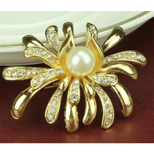 Ruiday Chrysanthemum Brooch Jewelry For Women/men Fashion Jewelry Brooch Pins Metal Scarf Wedding Gift Diy Jewellery Accessories