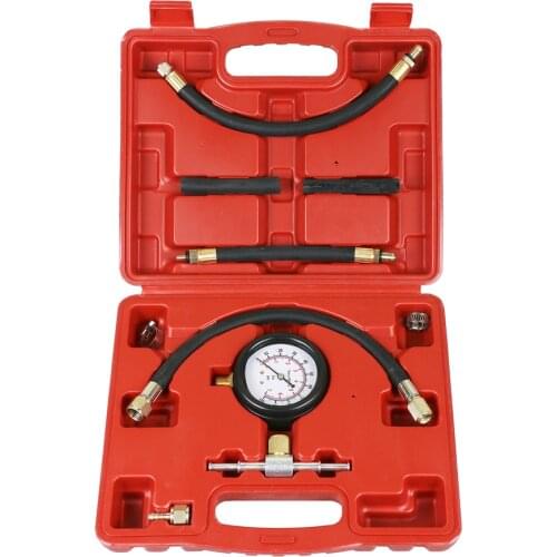 0-100PSI Fuel Injection Pump Injector Tester Gasoline Car Petrol Gas Engine Cylinder Compression Pressure Gauge Test
