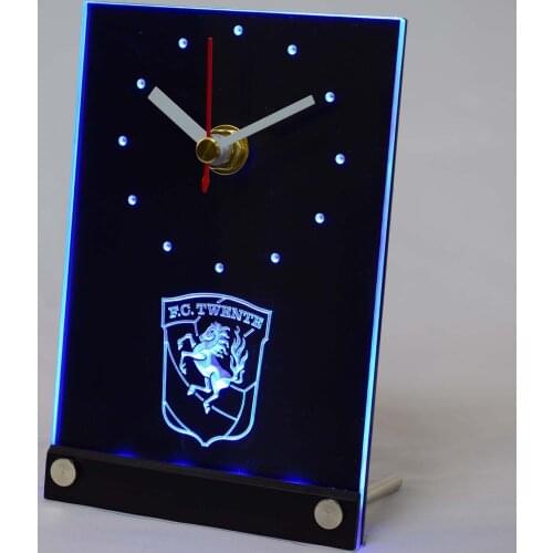 Tnc1005 FC Twente Enschede Eredivisie LED Neon Light Signs 3D LED Table Desk Clock