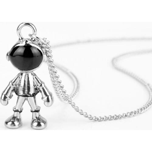 Creative Space Astronaut Robot Necklace Hip Hop 3D Pendant Necklace Punk Jewelry Gift
