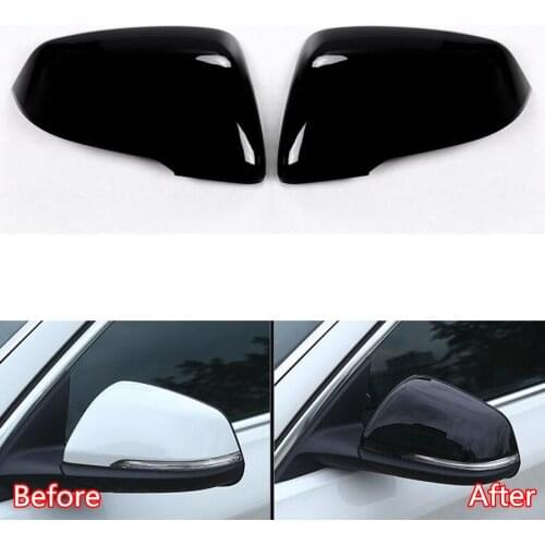 YAQUICKA 2Pcs/set Car Exterior Rearview Mirror Cover Trim Styling Bezel Sticker For BMW X1 Series 1 2 Car-covers Accessory