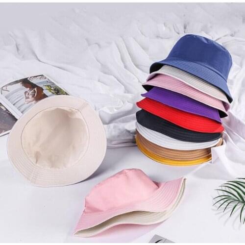 Spring Fashion Double sided Bucket Hats For Women Casual Outdoor Fisherman Hat Black Summer Hip Hop Streetwear Caps PJ170