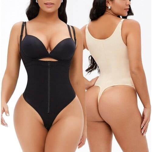 Women Sexy Body Shaper Butt Lifter Tummy Control Bodysuits Push Up Shapewear Zipper Breasted Slimming Underwear Plus Size