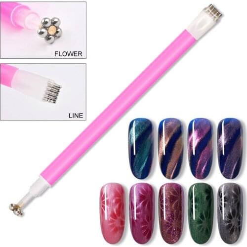 ZINXIN 1/2Pcs Double Head Cat Eye Magnet Stick Pen Nails UV Gel Polish 3D Line Strip Flower Effect Board Manicure Nail Art Tools