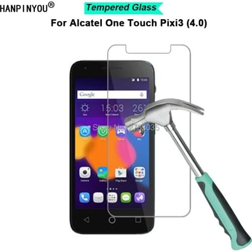 0.26mm Ultra Thin Clear Premium Tempered Glass Front Screen Protector Film For Alcatel One Touch Pixi 3 (4) 4013D Pixi3 4.0"