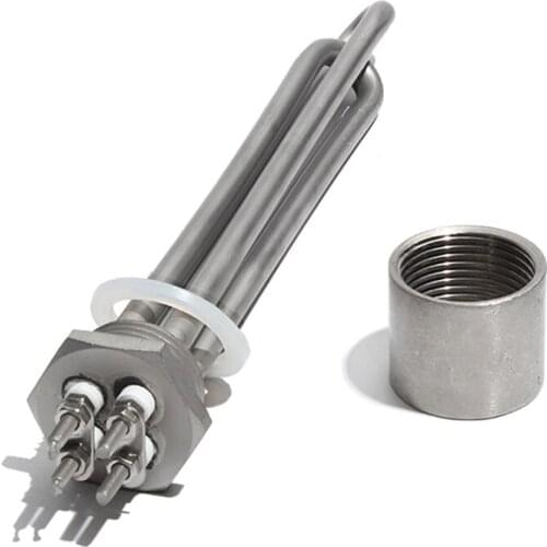 1 Inch NPT/DN25 Tubular Heater Element with Accessory 12V/24V/48V 300W/600W Electric Heating Tube for Solar Water Heater