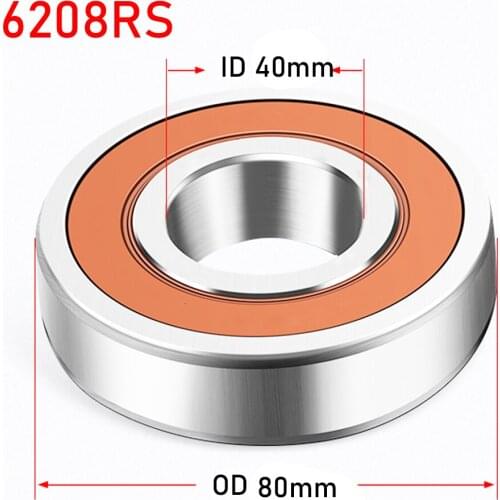 1PC 6208 2RS 40X80X18 MM Deep Groove Special 208 Ball Bearing Repair Kit of Drum Washing Machine Tank Accessories Parts