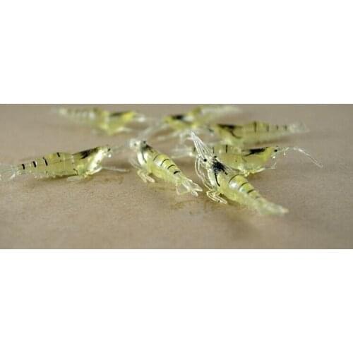 10x Soft Plastic Simulation Prawn Shrimp Silicone Bait Outdoor Fishing Fish Lure Trout Bass Tackle Boat Hook 4cm