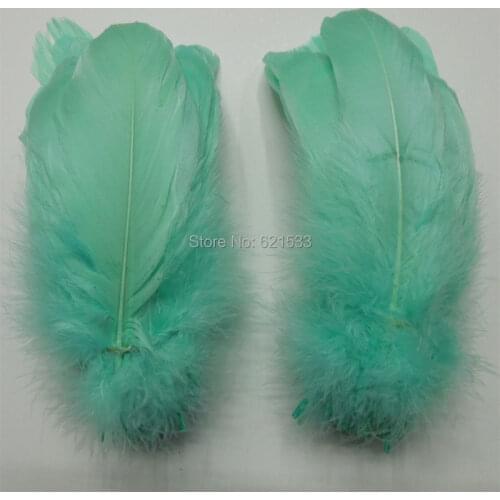 200PCS/LOT!Blue Green GOOSE NAGOIRE Wholesale feathers,real feather for millinery,weddings,accessories,crafts ,13-18cm long