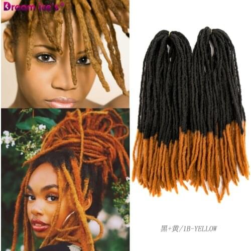 Dreadlocks Hair Crochet Braids Soft Dread Afro Hairstyle Ombre Synthetic Faux Locs Ombre Braiding Hair Extensions Dream ices