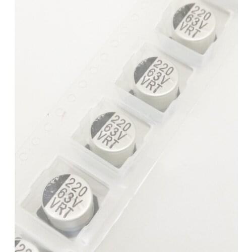 50pcs/lot 63V 220UF 10X10 SMD Aluminum Electrolytic Capacitor 10*10MM