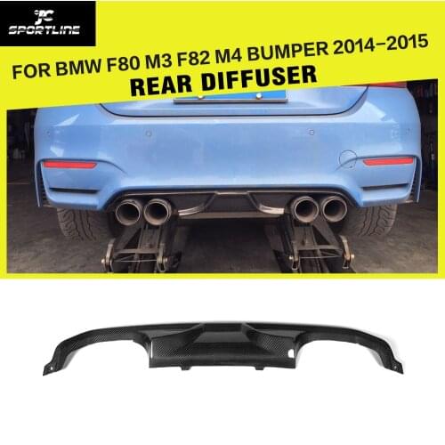 Car-Styling Carbon Rear Bumper Diffuser Lip for BMW F80 M3 F82 F83 M4 2014-2017 ( Fit Sedan / Coupe / Convertible )