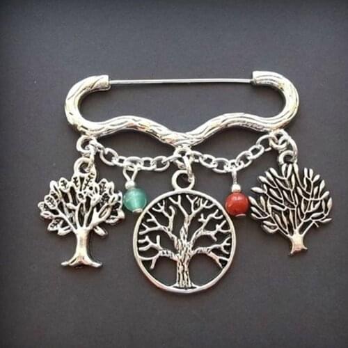 Tree of Life Brooch, Pagan Brooch, Wiccan Brooch, Wicca, Woodland, Forest, Kilt Pin Brooch, Handfasting Gift, Red Jasper