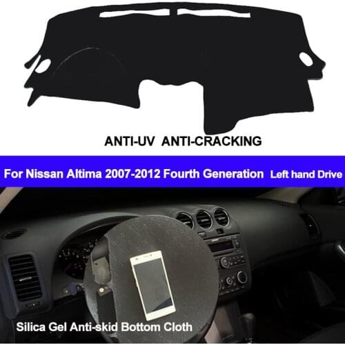 TAIJS Car Dashboard Cover Silicone Non-Slip Dash Mat ANti-UV For Nissan Altima 2007 2008 2009 2010 2011 2012 Fourth Generation