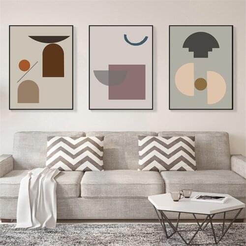 Nordic Style Geometric Patterns Abstract Decorative Canvas Painting Art Print Poster Restaurant Office Home Picture Decoration