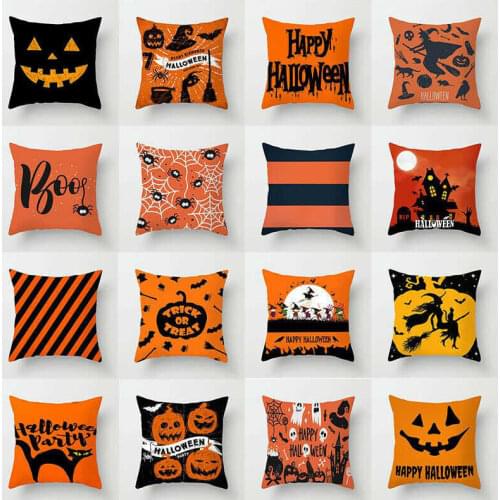 Halloween Witch Magical cover throw Pumpkin Cat case pillow Ghost cushion Decor