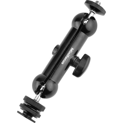 Cool Ballhead Multi-Function Double Ball head Cold Shoe Mount 1/4" Screw for Camera Camcorder Monitor Video Led Light Microphone