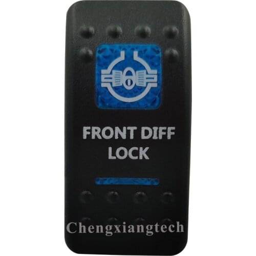 Printed Blue Rocker Switch Cap- Front Diff Lock - for Carling Arb Car Boat Rocker Switch 12v 24v, Cover Only !No Switch Base